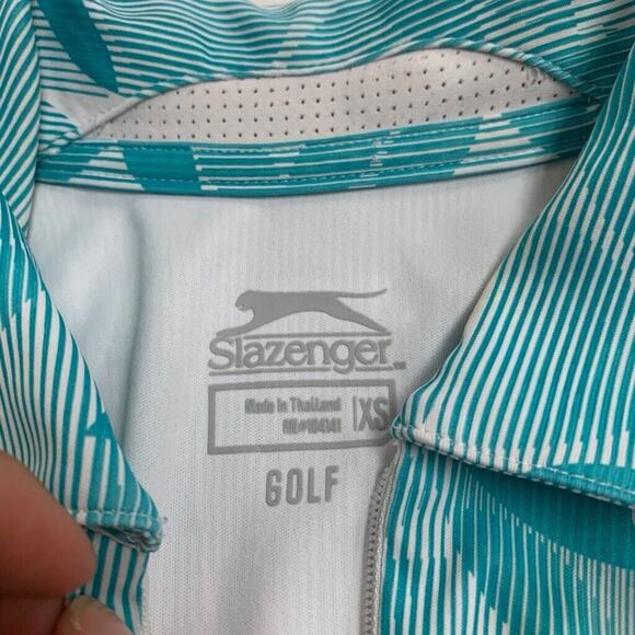 Slazenger Polo Shirt Womens XS Extra Small Blue Golf Refresh Half Zip Racerback - Picture 7 of 11